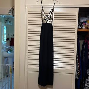 Black and Gold Maxi Dress